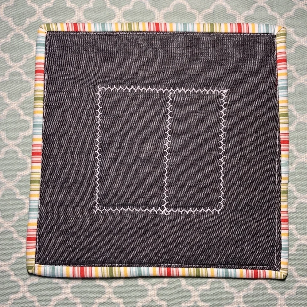 Chicken Stripe Hot Pad Handmade